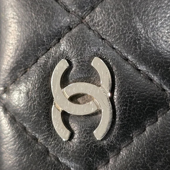 Chanel Black Quilted Wallet with Iconic CC Logo